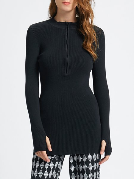 

Casual Round Neck Skinny Sweater, As picture, Pullovers