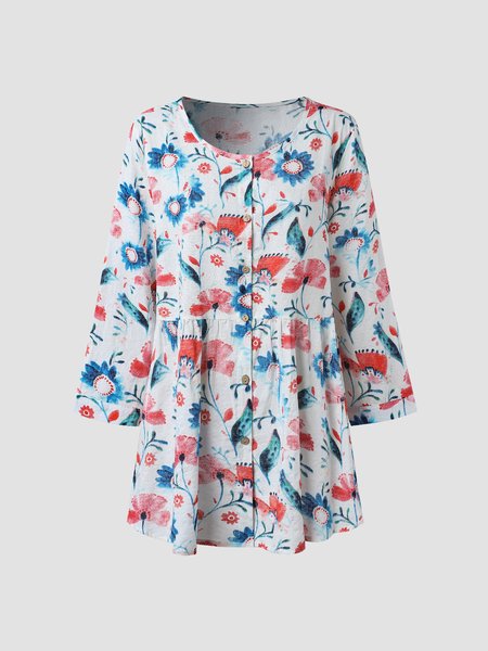 

Loosen Printed Casual Shirts & Tops, Multicolor, Tops