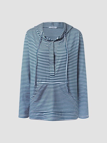 

Blue V Neck Cotton Long Sleeve Tops, Long sleeve tops