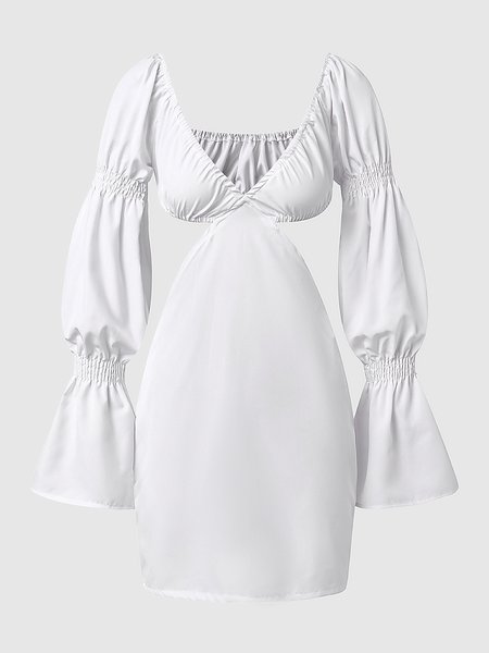 

Regular Fit Weaving Dress, White, Mini Dresses