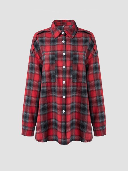 

Checked/Plaid V Neck Shirts & Tops, Red, Shirts & Blouses