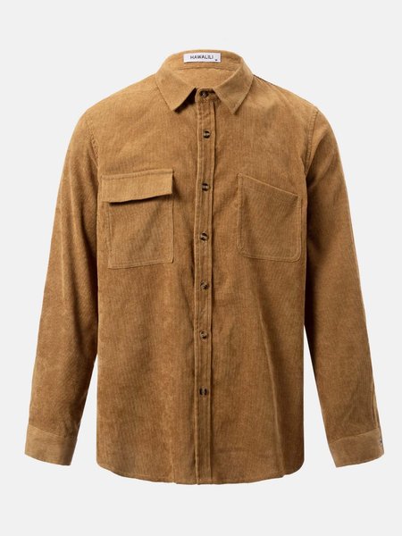 

Corduroy Casual Shirts & Tops, Khaki, Blouses&Shirts