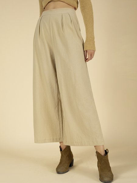 

High-rise Cotton Retro Shift Pants, Apricot, Pants