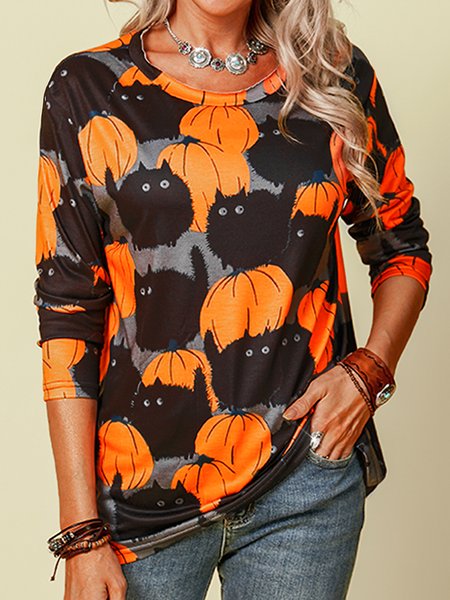 

Gray Long Sleeve Crew Neck Shift Shirts & Tops, Tops