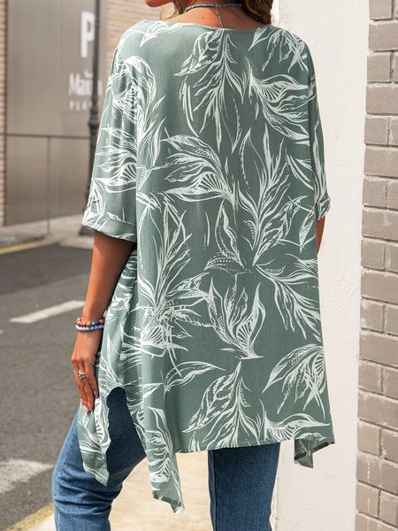 

Casual Cotton Short Sleeve T-shirt, As picture, Blouses & Shirts