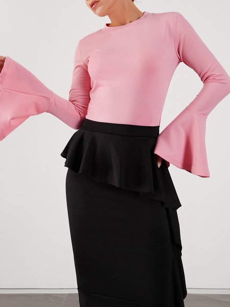 

Casual Solid Shirts & Tops, Pink, Tees