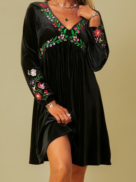 

Vacanza Altalena Abito, Nero, Midi Dresses