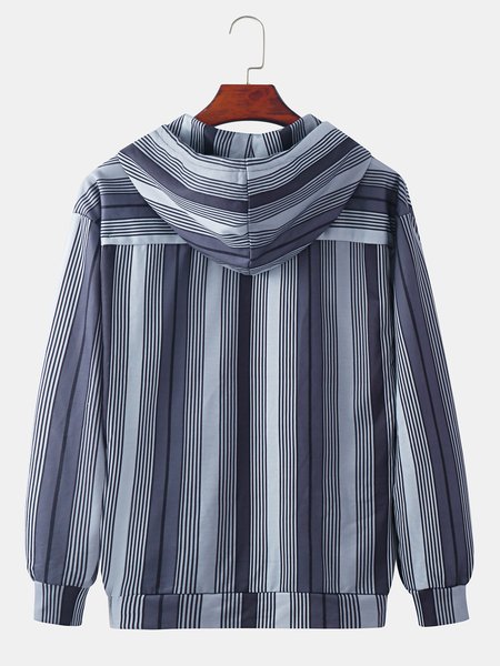 

Fashion casual men's striped hooded sweater, Stripe, Hoodies&Sweatshirts