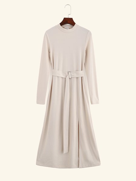 

Belted A-line Dress, Apricot, Sweater Dresses