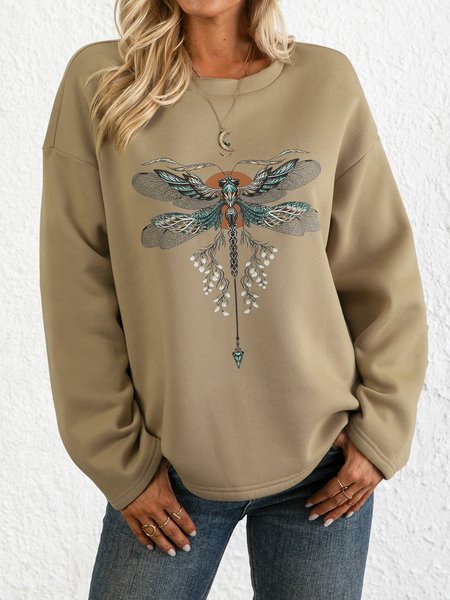 

Crew Neck Cotton Blends Sweatshirt, Khaki, Hoodies & Sweatshirts