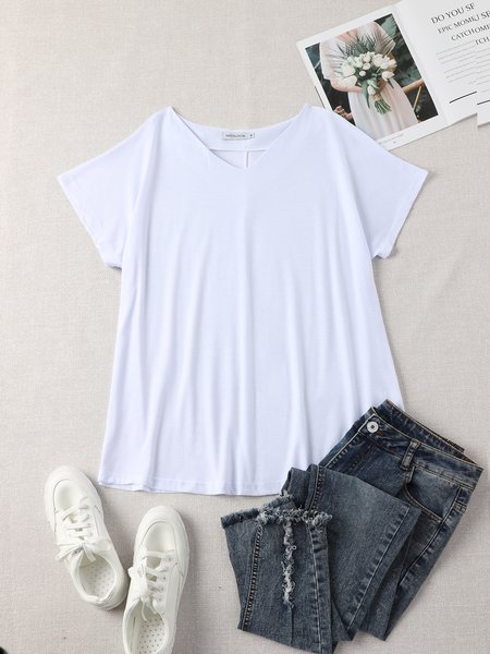 

Cotton Vintage Short Sleeve T-shirt, White, T-Shirts