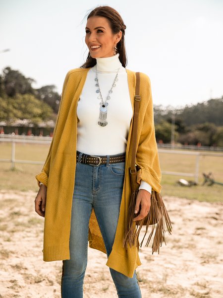

Shift Long Sleeve Boho Outerwear, Yellow, Outerwear