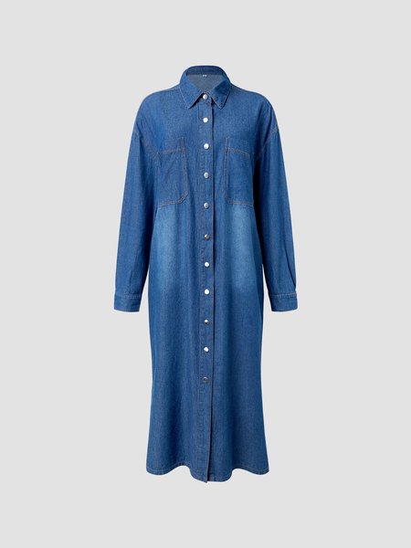 

Casual Household Daily Vintage Denim Outerwear, Blue, Coats