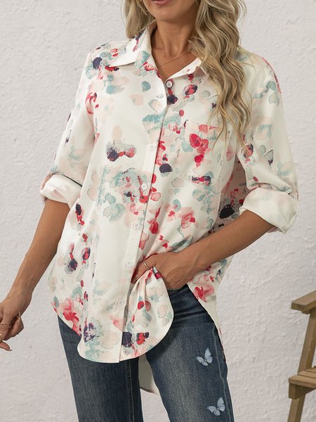 

Cotton-Blend Floral Shirts & Tops, Red, Blouses & Shirts