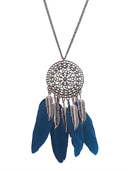 

Plain Casual Necklace, Blue, Necklaces