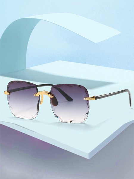

Frameless gradient retro Glasses, Gray, Sunglasses