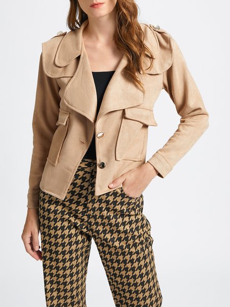 

Vacation Lapel Regular Fit Coat, As picture, Coats