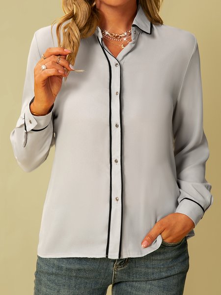 

Lavoro Maniche Lunghe Top, Grigio, Blouses & Shirts
