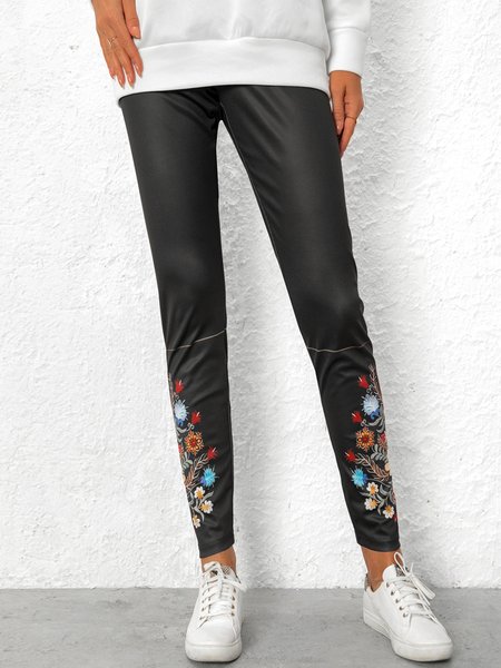 

Cotton Blends Skinny Pants, Black, Pants