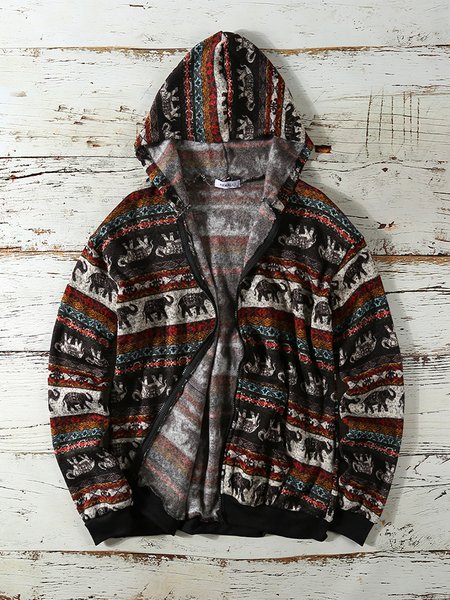

Elephants Hoodie Sweatshirt Outerwear, Brown, Jackets & Coats