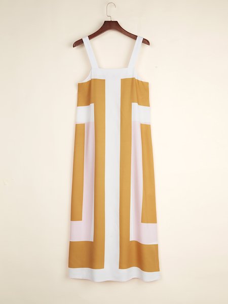 

Casual Sleeveless Weaving Dress, Yellow, Casual Dresses