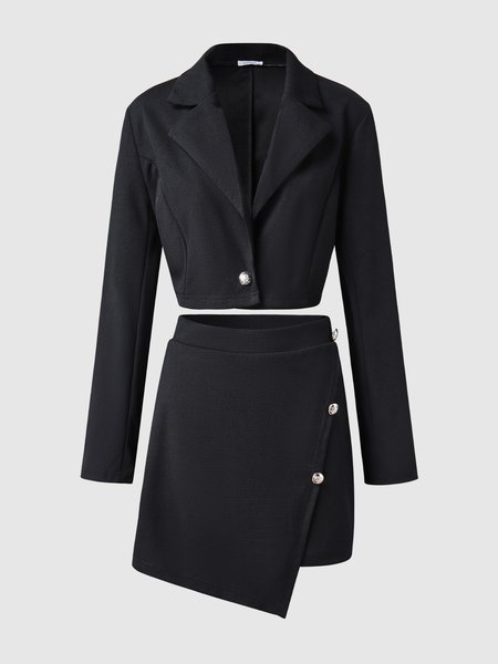 

Casual Two Piece Sets, Black, Dress&Skirts Set