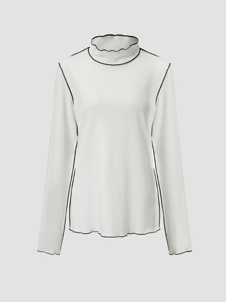 

Long Sleeve Plain Shirts & Tops, White, Tops