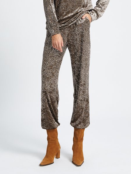 

Leopard Casual Wide Leg Pants, As picture, Wide Leg Pants