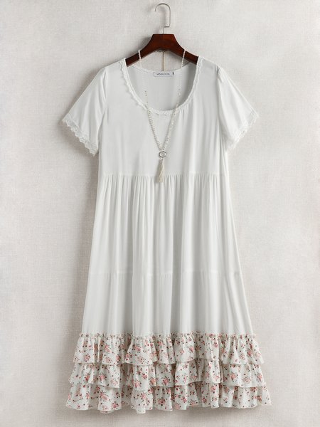 

Vintage Linen Women Dress, As picture, Mini Dresses