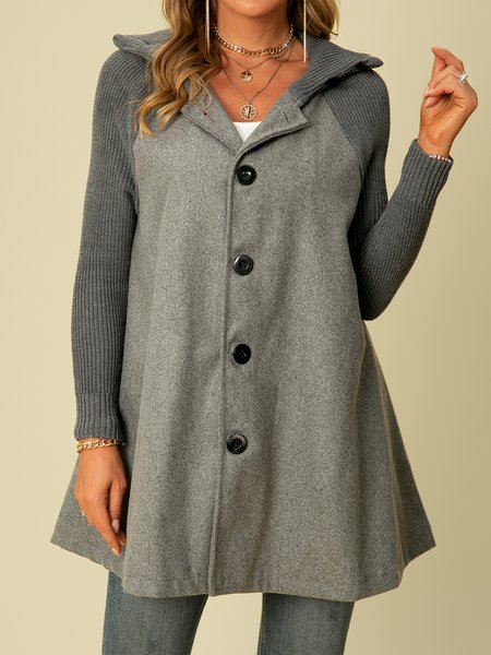 

Turtleneck Outerwear, Gray, Outerwear
