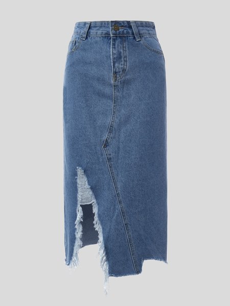 

Denim Midi Skirt, Blue, Midi Skirts