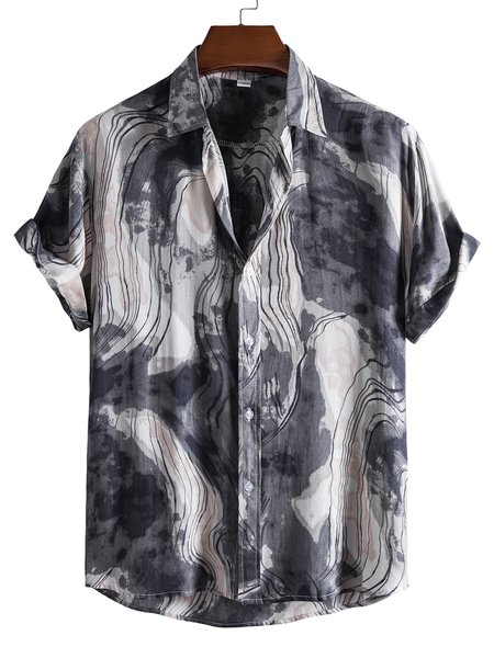 

Men's Printed Tie Dye Shirts, Gray, Shirts