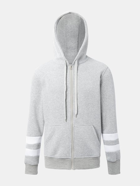 

Casual Color Block Jackets, Light gray, Outerwear