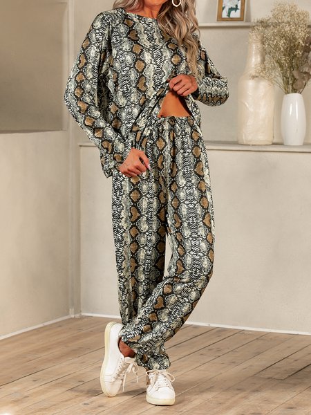

Long Sleeve Printed Casual Sleepwear & Loungewear, Color8, Pajamas
