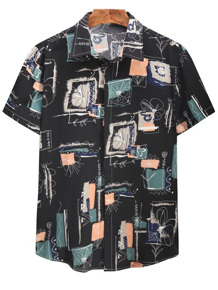 

Abstract Printed Vintage Shirts & Tops, Green, Shirts