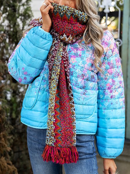 

Boho Sweet Floral Outerwear, Blue, Outerwear
