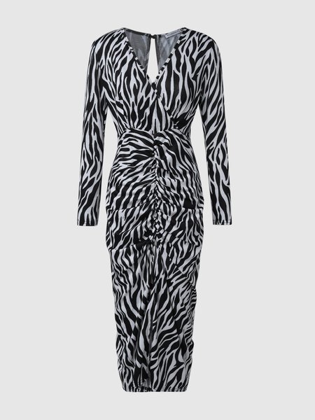 

Vacation Regular Fit Animal Weaving Dress, As picture, Maxi Dresses