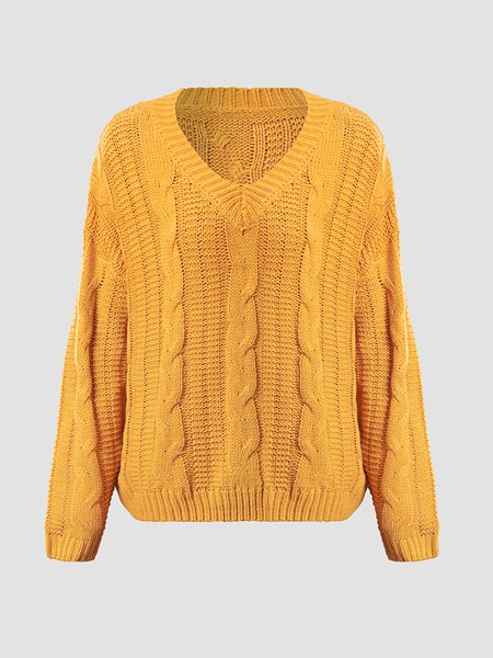 

Casual Vintage Sweater, Yellow, Sweaters