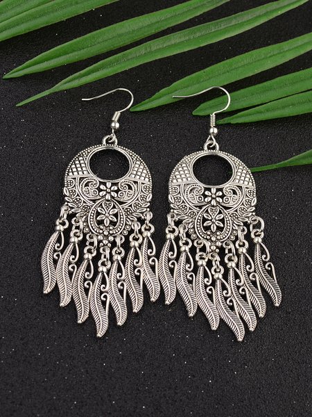 

Silver ethnic style earrings, Earrings