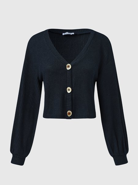 

V Neck Regular Fit Simple Blouse, Purplish blue, Blouses and Shirts