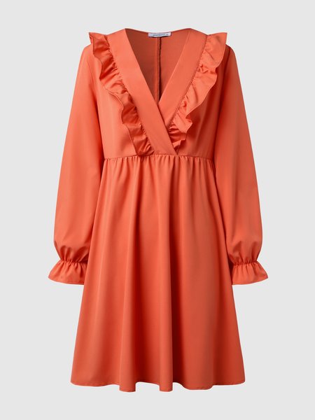 

Solid Weaving Dress, Orange, Mini Dresses