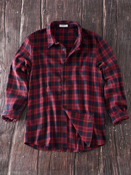 

Casual Plaid Shirts & Tops, As picture, Men's shirts