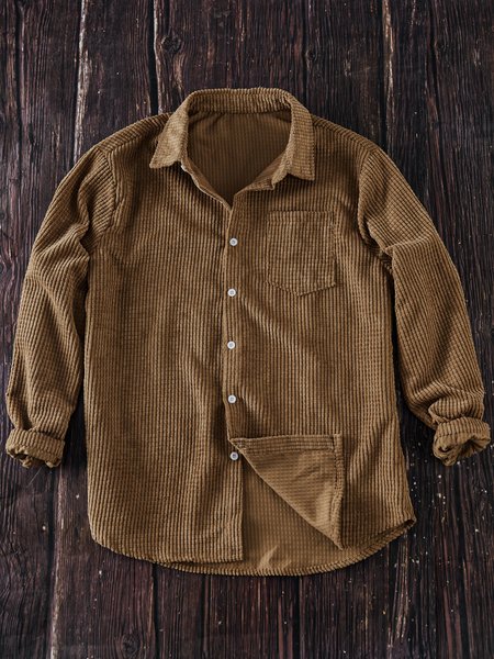 

Shirt Collar Casual Shirts & Tops, Brown, Men's shirts