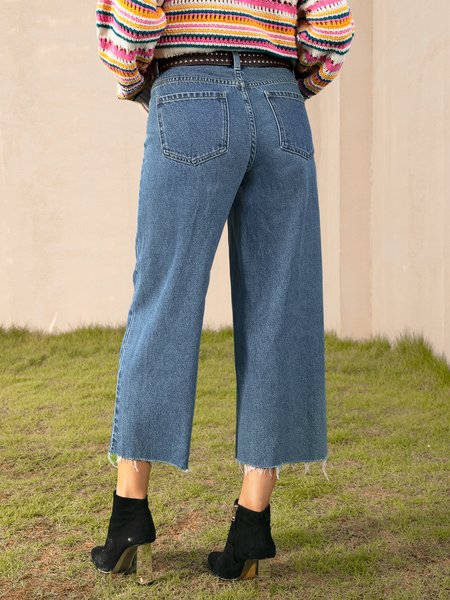 

Vintage Casual Denim Pants, Blue, Pants