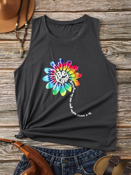 

Sleeveless Ombre/tie-Dye T-shirt, Gray, T-Shirts
