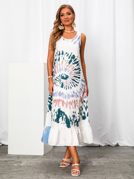 

A-Line Casual Cotton-Blend Cold Shoulder Knitting Dress, Sky blue, Dresses