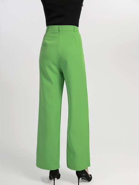 

Simple Straight leg Pants, Green, Tops