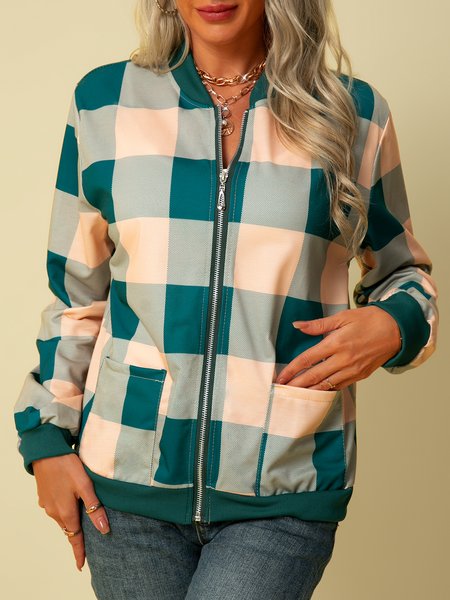 

Vintage Shift Checkered/Plaid Outerwear, Green, Coats & Jackets