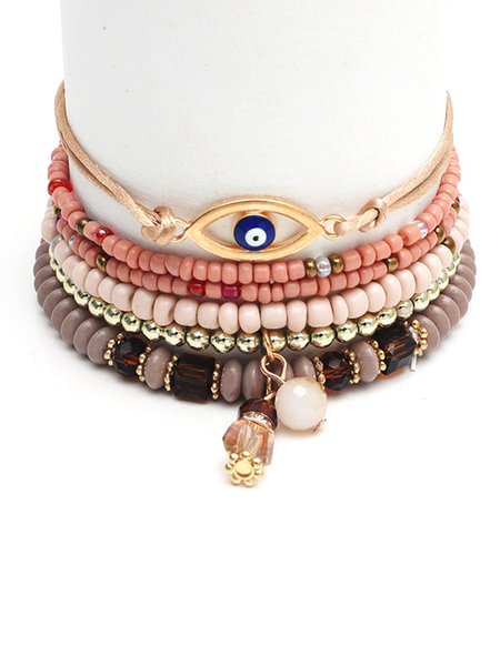 

Eye beads multi-layer jewelry, Coffee, Bracelets