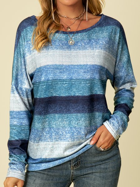 

shift cotton long sleeve shirts & tops, Blue, Blouses & Shirts